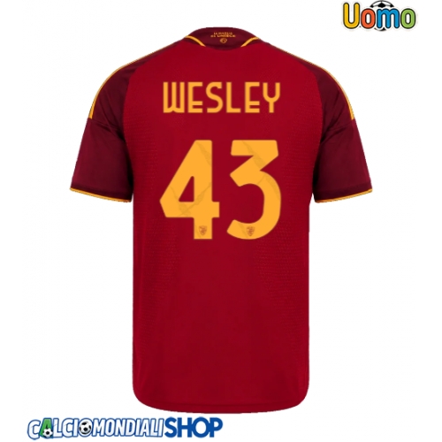 Maglie da calcio AS Roma Wesley Franca #43 Prima Maglia 2026-27 Manica Corta